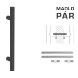 DVEŘNÍ MADLO MP kód K00 Ø 35 mm UN - pár (BS - Černá matná) - MP BS (černá mat)