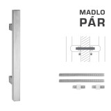 DVEŘNÍ MADLO MP kód K31 25x25 mm UN - pár (BN - Broušená nerez) - MP BN (broušená nerez)