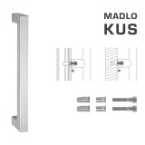 DVEŘNÍ MADLO MP kód K02K 25x25 mm SP - ks (BN - Broušená nerez) - MP BN (broušená nerez)