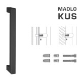 DVEŘNÍ MADLO MP kód K02K 25x25 mm SP - ks (BS - Černá matná) - MP BS (černá mat)