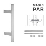 DVEŘNÍ MADLO MP kód K31Z 25x25 mm UN - pár (BN - Broušená nerez) - MP BN (broušená nerez)