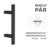 DVEŘNÍ MADLO MP kód K31Z 25x25 mm UN - pár (BS - Černá matná) - MP BS (černá mat)