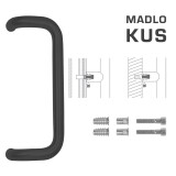 DVEŘNÍ MADLO MP kód K38 Ø 32 mm SP - ks (BS - Černá matná) - MP BS (černá mat)