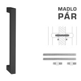 DVEŘNÍ MADLO MP kód K02K 25x25 mm - UN pár (BS - Černá matná) - MP BS (černá mat)