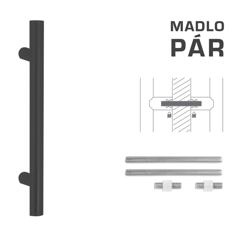 DVEŘNÍ MADLO MP kód K00 Ø 35 mm UN - pár (BS - Černá matná)