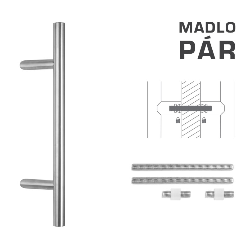 DVEŘNÍ MADLO MP kód K10 Ø 30 mm UN - pár (BN - Broušená nerez)