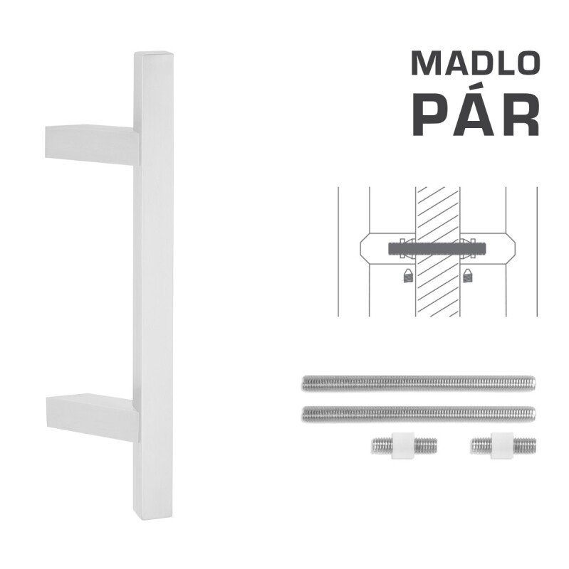 DVEŘNÍ MADLO MP kód K31Z 25x25 mm UN - pár (WS - Bílá matná)