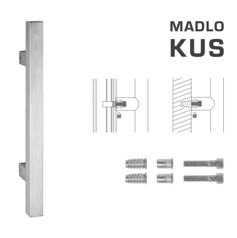 DVEŘNÍ MADLO MP kód K31 25x25 mm SP - ks (BN - Broušená nerez)