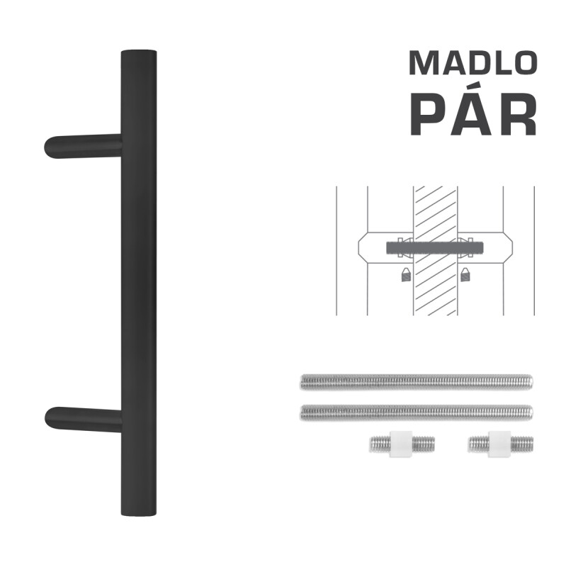 DVEŘNÍ MADLO MP kód K10 Ø 35 mm UN - pár (BS - Černá matná)