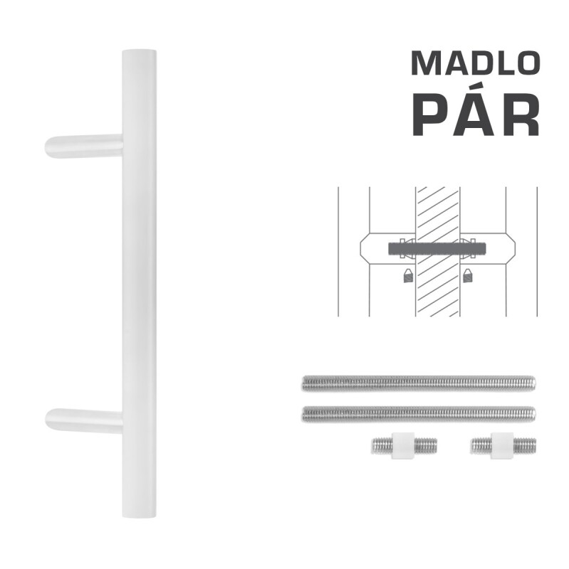 DVEŘNÍ MADLO MP kód K10 Ø 35 mm UN - pár (WS - Bílá matná)