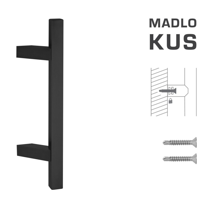 DVEŘNÍ MADLO MP kód K31Z 25x25 mm ST - ks (BS - Černá matná)