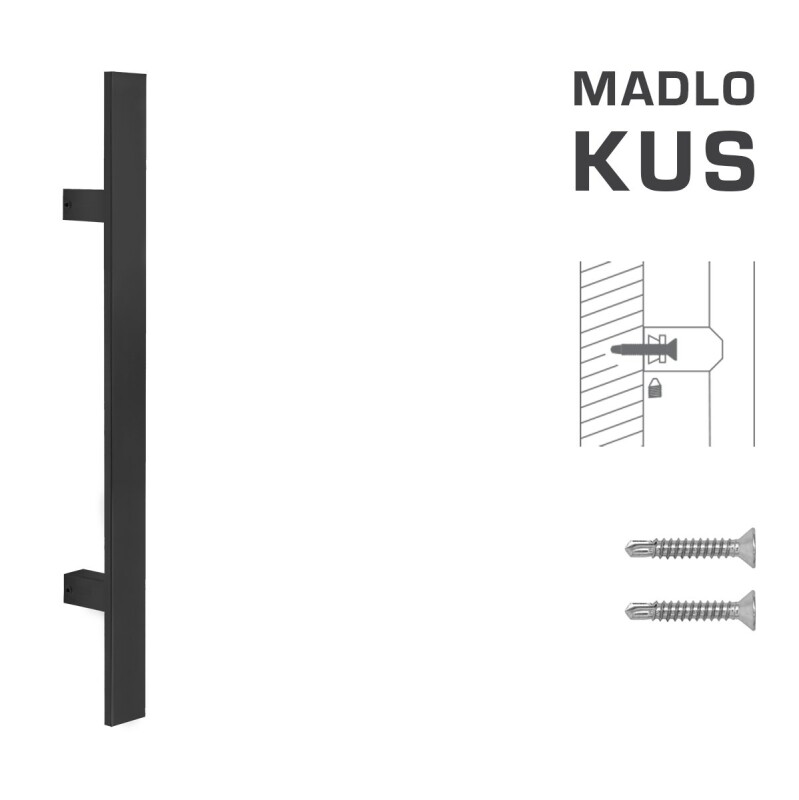 VÝPRODEJ  DVEŘNÍ MADLO MP (BS - Černá matná) - Délka 600 mmx40x10 mm - KUS