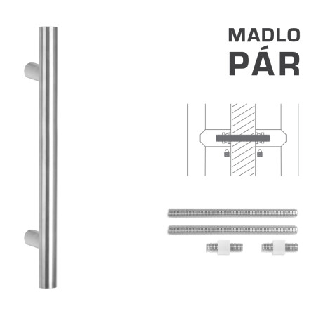 DVEŘNÍ MADLO MP kód K00 Ø 35 mm UN - pár (BN - Broušená nerez)