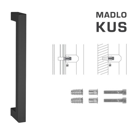 DVEŘNÍ MADLO MP kód K02K 25x25 mm SP - ks (BS - Černá matná)