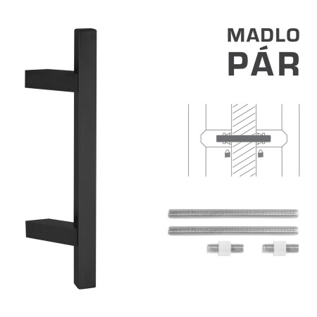 DVEŘNÍ MADLO MP kód K31Z 25x25 mm UN - pár (BS - Černá matná)