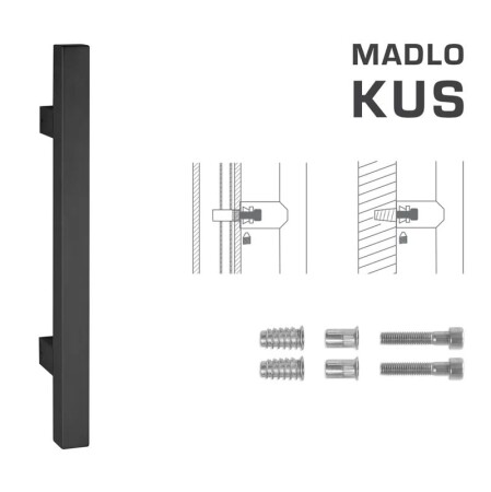 DVEŘNÍ MADLO MP kód K31 25x25 mm SP - ks (BS - Černá matná)