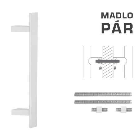 DVEŘNÍ MADLO MP kód K41Z 40x10 mm UN - pár (WS - Bílá matná)