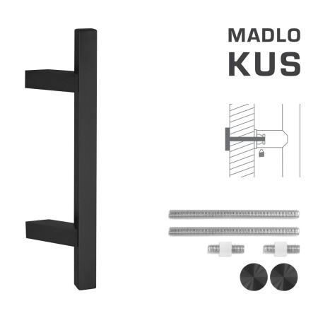 DVEŘNÍ MADLO MP kód K31Z 25x25 mm UN - ks( BS - Černá matná)