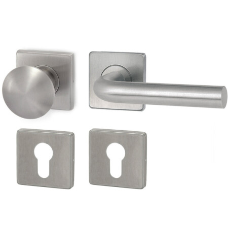 Dveřní kování HOLAR MT 01 s koulí a hranatou rozetou (nerez)