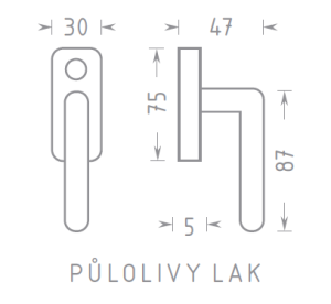 Okenní kování ACT půloliva lakovaná (BÍLÁ)