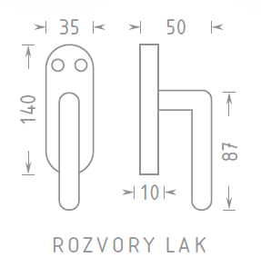 Okenní kování ACT rozvora lakovaná (BÍLÁ)