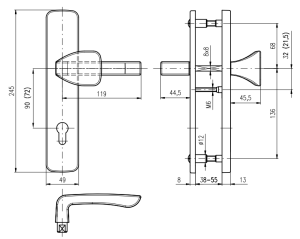 Bezpečnostní kování ROSTEX BK 802 ASTRA (CHROM-NEREZ)