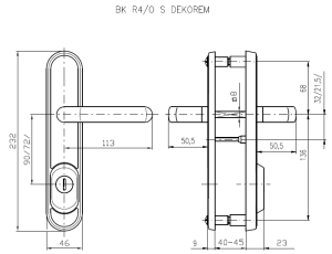 Bezpečnostní kování ROSTEX BK R4/O DEKOR (CHROM NEREZ)