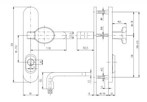 Bezpečnostní kování ROSTEX BK RX 1-50 SOLID 3. tř. (NEREZ MAT)