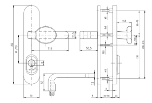 Bezpečnostní kování ROSTEX BK RX 1-50 SOLID 4. tř. (NEREZ MAT)