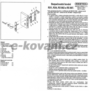 Bezpečnostní kování ROSTEX BK RX 1 ASTRA 3. tř. (NEREZ MAT)