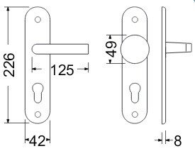 VÝPRODEJ Dveřní kování RICHTER SABRINA (F1) - PZ - rozteč 72 mm