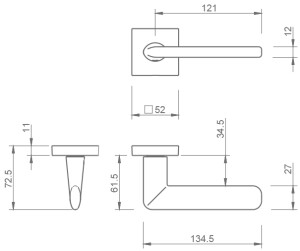 Dveřní kování MP Eliptica-HR 3098Q (T - Titan)