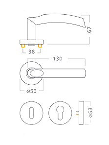 Dveřní kování ACT Ilsa SlideBloc R (NEREZ)