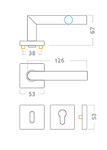 Dveřní kování ACT Tipa SlideBloc RHR (NEREZ)