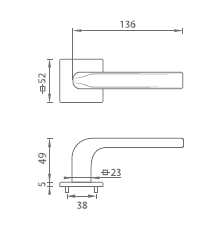 Dveřní kování MP TI - IDEAL - HR 4162Q 5S (OCS - Chrom broušený)