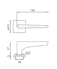 Dveřní kování MP TI - OPTIMAL - HR 4164Q 5S (OC - ​​Chrom lesklý)