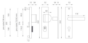 Bezpečnostní kování MP AXA - ATLAS2 PLUS (F4 - Bronz elox)