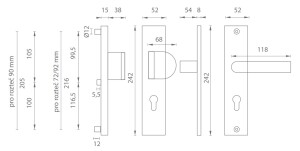 Bezpečnostní kování MP AXA - ATLAS2 (F6 - Inox elox)