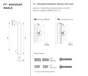 MP FT - MADLO kód K40 40x20 mm SP (BN - Broušená nerez) - ks