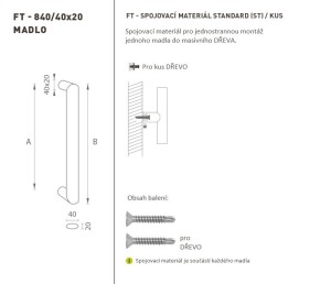 MP FT - MADLO kód K40 40x20 mm ST (BN - Broušená nerez) - ks