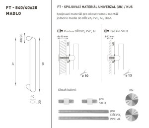 MP FT - MADLO kód K40 40x20 mm UN (BN - Broušená nerez) - ks