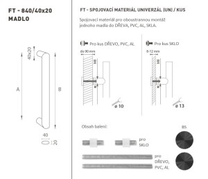 MP FT - MADLO kód K40 40x20 mm UN (BS - Černá matná) - ks