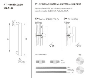 MP FT - MADLO kód K40 40x20 mm UN (WS - Bílá matná) - ks