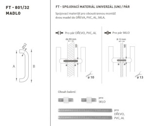 MP MADLO kód K01 Ø 32 mm UN - pár (WS - Bílá matná)