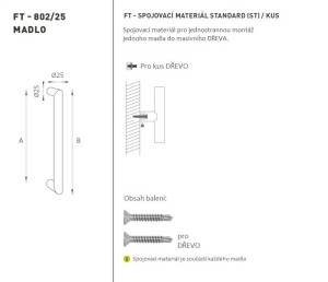 MADLO MP kód K02 Ø 25 mm ST - ks BN - Broušená nerez