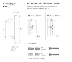 DVEŘNÍ MADLO MP kód K41Z 40x10 mm SP - ks (BN - Broušená nerez)