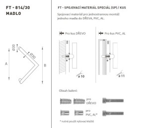 DVEŘNÍ MADLO MP kód K14 Ø 30 mm SP - ks (BS - Černá matná)