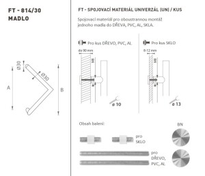 DVEŘNÍ MADLO MP kód K14 Ø 30 mm UN - ks (BN - Broušená nerez)