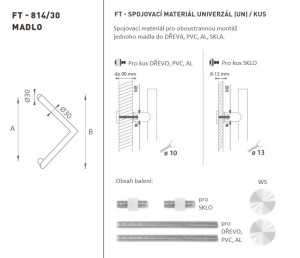 DVEŘNÍ MADLO MP kód K14 Ø 30 mm UN - ks (WS - Bílá matná)