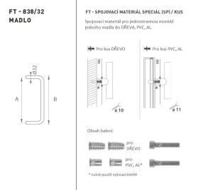 DVEŘNÍ MADLO MP kód K38 Ø 32 mm SP - ks (BN - Broušená nerez)